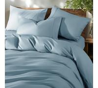 Shilucheng 100% Cotton King Size Duvet Covers - 600 Thread Count, Luxury Sateen Weave Egyptian Cotton Comforter Cover with Zipper Closure，Hotel Bedding Duvet Covers 3 Piece (French Blue)