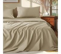 Shilucheng 100% Egyptian Cotton King Size Sheets Set - 1000 Thread Count，Luxury Cotton Bed Sheets，Breathable & Cooling Bedding and Pillow Cases, 16 Inch Deep Pocket - 4 Piece (Linen, King)