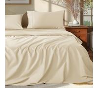 Shilucheng 100% Egyptian Cotton King Size Sheets Set - 1000 Thread Count,Luxury Cotton Bed Sheets,Breathable & Cooling Bedding and Pillow Cases, 16 Inch Deep Pocket - 4 Piece (Beige, King)