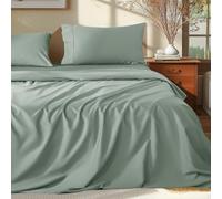 Shilucheng 100% Egyptian Cotton King Size Sheets Set - 1000 Thread Count，Luxury Cotton Bed Sheets，Breathable & Cooling Bedding and Pillow Cases, 16 Inch Deep Pocket - 4 Piece (Sea Glass, King)