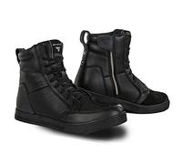 SHIMA Blake Motorcycle Shoes for men - Leather, Breathable, Reinforced Street Riding Shoes with Side Zipper, Ankle Support, Anti-Slip Sole, Gear Pad (Black, 11,5)