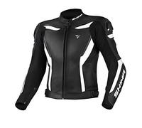 SHIMA CHASE Motorcycle Jacket for Men | Leather Biker Summer Riding Jacket Sport Ventilated with Shoulder Sliders, CE Back, Shoulder, Elbow Armor Pads, Reinforced Double Seams (White, 52)