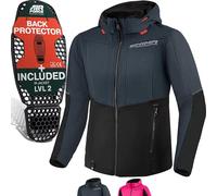 SHIMA DAYBREAKER LADY Motorcycle Hoodie for Women Armored Biker Hoodie Jacket FiberQL Aramid and Cooling layer, CE Back, Shoulder, Elbow Protectors, Zipper and Snap Closure (Grey, S)