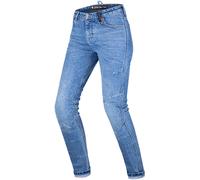 SHIMA Devon Motorcycle Jeans - Ventilated Elastic Slim Fit Riding Trousers with FiberQL Reinforcements, CE Knee and Hips Protectors (Women, Blue, 28 Long)