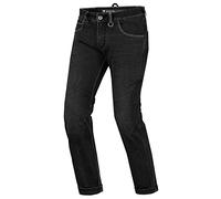 SHIMA Devon Motorcycle Jeans - Ventilated Elastic Slim Fit Riding Trousers Mens with FiberQL Reinforcements, CE Knee and HIPS Protectors (Men, Black, 32)