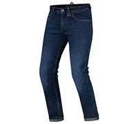 SHIMA Devon Motorcycle Jeans - Ventilated Elastic Slim Fit Riding Trousers Mens with FiberQL Reinforcements, CE Knee and Hips Protectors (Men, Dark Blue, 38)