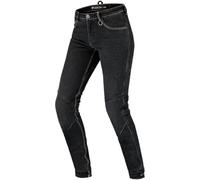 SHIMA Devon Motorcycle Jeans - Ventilated Elastic Slim Fit Riding Trousers with FiberQL Reinforcements, CE Knee and HIPS Protectors (Women, Black, 26 Long)