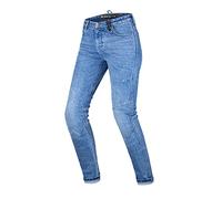 SHIMA Devon Motorcycle Jeans - Ventilated Elastic Slim Fit Riding Trousers with FiberQL Reinforcements, CE Knee and HIPS Protectors (Women, Blue, 26 Long)
