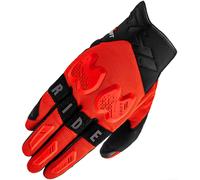 SHIMA DRIFT GLV Motorbike Gloves Men Leather Long Summer Biker Armoured Protectors Motorcycle Perforated Ventilated Reinforced Touchscreen Motorsport Glove Racing Motorbikes (Mens, Red, L)