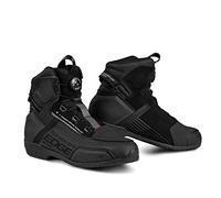 SHIMA EDGE Vented, Motorbike Shoes for Men | Breathable, Reinforced Street Riding Shoes with ATOP Closure System, Ankle Support, Anti-Slip Sole, Gear Pad (Black, 8)