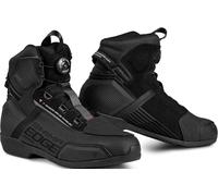 SHIMA EDGE Vented, Motorbike Shoes for Men | Breathable, Reinforced Street Riding Shoes with ATOP Closure System, Ankle Support, Anti-Slip Sole, Gear Pad (Black, 10,5)