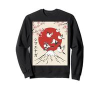 Shima Enaga Snow Fairy Japanese Sakura Mount Fuji Bird Sweatshirt