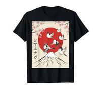 Shima Enaga Snow Fairy Japanese Sakura Mount Fuji Bird T-Shirt