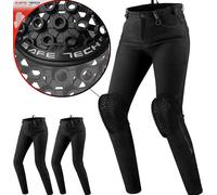 SHIMA FLEXX Motorcycle Jeans for Women AIRFORCE Knee Protectors Motorbike Mens Armoured Trousers Lightweight Protective Pants Stretch Reinforced Armored Bike (Womens, Black, 30/32)
