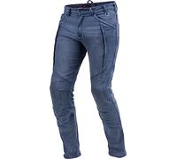 SHIMA GHOST Motorcycle Jeans for Men Ventilated Elastic Slim Fit Riding Trousers Mens with Kevlar Reinforcements, Knee Protectors (Blue, 36)