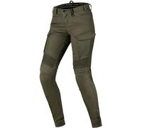 SHIMA Giro 2.0 Lady Motorcycle Pants for Women - Elastic, Slim Fit, Cargo Biker Trousrs Womens with DuraQL Layer, CE Knee and Hip Armor Pads, Side Pockets (Khaki, 24)
