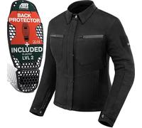 SHIMA Giro Jkt Motorbike Jackets for Women AirForce Back Protector Armour Riding Motorcycle Jacket Stretch Bikers Ventilated Lightweight Armoured Bike Textile Motorcycles (Womens, Black, XL)
