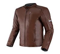 SHIMA HUNTER Motorcycle Jacket for Men | Vintage Leather Mens Biker Jacket with CE Back, Shoulder, Elbow Armor Pads, Ventilation panels, reinforced double seams (Model 2022, Brown, M)