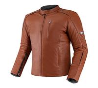 SHIMA HUNTER Motorcycle Jacket for Men | Vintage Leather Mens Biker Jacket with CE Back, Shoulder, Elbow Armor Pads, Ventilation panels, reinforced double seams (Model 2022, Light brown, 5XL)
