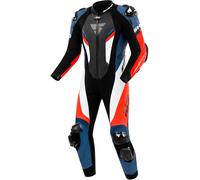 SHIMA Hyper RS perforated One Piece Motorcycle Leather Suit, black-white-red-blue, size 58 for Men