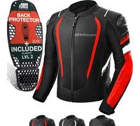 SHIMA MESH PRO Motorbike Jackets for Men AIRFORCE Back Protector Armour Riding Motorcycle Jacket Summer Mesh Bikers Ventilated Lightweight Armoured Bike Textile Motorcycles (Mens, Red, M)