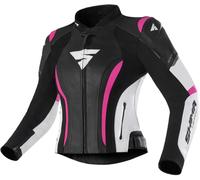 SHIMA Miura 2.0 Ladies Motorcycle Leather Jacket, black-white-pink, size 32 for Women
