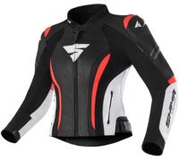 SHIMA Miura 2.0 Ladies Motorcycle Leather Jacket, black/white/red, size 34