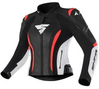 SHIMA Miura 2.0 Ladies Motorcycle Leather Jacket, black/white/red, size 38
