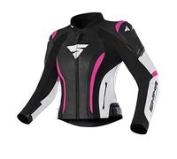 SHIMA Miura 2.0 Motorbike Jacket - Leather, women, sport jacket with back, elbows, shoulders protectors, perforated leather, for 2-piece suit (32, Pink)