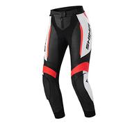 SHIMA Miura 2.0 Motorbike Pants - Leather, Womens, Sport Pants with HIPS & Knees Protectors, Perforated Leather, Elastic Panels, for 2-Piece Suit (34, Red Fluo)