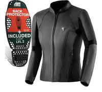 SHIMA MONACO 2.0 Motorcycle Jacket for Women - Vintage Leather Womens Biker Jacket with CE Back, Shoulder, Elbow Armor Pads, Ventilation panels (Black, L)