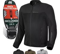 SHIMA OPENAIR Motorbike Jacket for Men Lightweight Breathable Summer Mesh Mens City Biker Jacket with CE Back Shoulder Elbow Armor Pads Width Adjustment