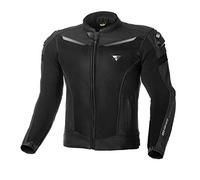 SHIMA PISTON men's motorcycle jacket | leather, urban jacket with mesh panels, CE protectors of shoulders, back, elbows, shoulder sliders (Black, 54)
