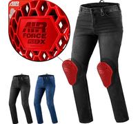 SHIMA RIDER Motorcycle Jeans for Men AIRFORCE Knee Protectors Motorbike Mens Armoured Trousers Lightweight Protective Pants Stretch Reinforced Armored Bike (Male, Black, 32/34)