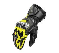 SHIMA RS-3 Motorbike Gloves Men Leather Long Summer Biker Armoured Protectors Motorcycle Perforated Ventilated Reinforced Touchscreen Motorsport Glove Racing Motorbikes (Mens, Fluo, M)