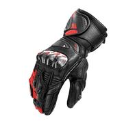 SHIMA RS-3 Motorbike Gloves Men Leather Long Summer Biker Armoured Protectors Motorcycle Perforated Ventilated Reinforced Touchscreen Motorsport Glove Racing Motorbikes (Mens, Red, XXL)