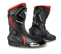 SHIMA RSX-6 Men, Motorbike Boots for Men | Reinforced Leather Mens Biker Boots with Side Zipper, Ankle Support, Anti-Slip Sole, Gear Shift Handle (Red Fluo, 10,5)