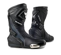 SHIMA RSX-6 Men, Motorbike Boots for Men | Reinforced Leather Mens Biker Boots with Side Zipper, Ankle Support, Anti-Slip Sole, Gear Shift Handle (Black, 8)