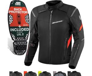 SHIMA RUSH Motorbike Jackets for Men AIRFORCE Back Protector Armour Riding Motorcycle Jacket Summer Winter Bikers Waterproof Lightweight Armoured Motorcycles (Mens, Jacket Regular, Red, S)