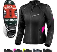 SHIMA RUSH Motorbike Jackets for Women AIRFORCE Back Protector Armour Riding Motorcycle Jacket Summer Winter Bikers Waterproof Lightweight Armoured Motorcycles (Womens, Jacket Regular, Pink, XL)