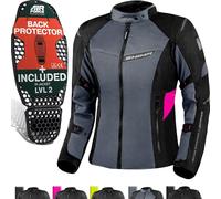 SHIMA RUSH Motorbike Jackets for Women AIRFORCE Back Protector Armour Riding Motorcycle Jacket Summer Winter Bikers Waterproof Lightweight Armoured Motorcycles (Womens, Jacket Vented, Pink, XS)