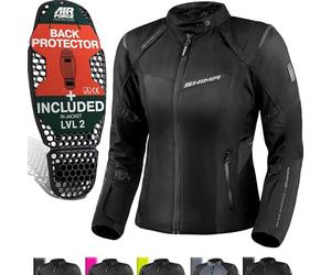 SHIMA RUSH Motorbike Jackets for Women AIRFORCE Back Protector Armour Riding Motorcycle Jacket Summer Winter Bikers Waterproof Lightweight Armoured Motorcycles (Womens, Jacket Regular, Black, XL)