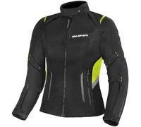 SHIMA Rush waterproof Ladies Motorcycle Textile Jacket, black-yellow, size XS for Women