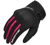 SHIMA SONIC Motorbike Gloves Women Textile Leather Short Summer Biker Armoured Protectors Motorcycle Perforated Ventilated Touchscreen Motorsport Glove Lightweight Motocross (Womens, Pink, S)