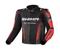 SHIMA STR 2.0 Motorbike Jacket - Leather, sport jacket with back, elbows, shoulders protectors, perforated leather, for 2-piece suit (50, Red)