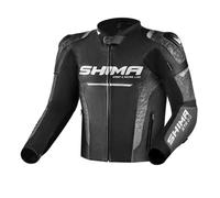 SHIMA STR 2.0 Motorbike Jacket - Leather, sport jacket with back, elbows, shoulders protectors, perforated leather, for 2-piece suit (60, Black)