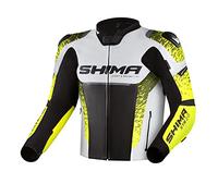 SHIMA STR 2.0 Motorbike Jacket - Leather, sport jacket with back, elbows, shoulders protectors, perforated leather, for 2-piece suit (54, Fluo)