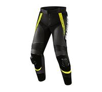 SHIMA STR 2.0 Motorbike Pants - Leather, Sport Pants with HIPS & Knees Protectors, Knee Sliders, Perforated Leather, for 2-Piece Suit (Black/Fluo, 52)