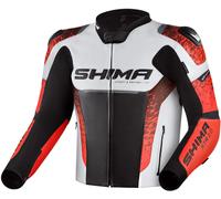SHIMA STR 2.0 Motorcycle Leather Jacket, black-white-red, size 48 for Men