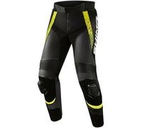 SHIMA STR 2.0 Motorbike Pants - Leather, Sport Pants with HIPS & Knees Protectors, Knee Sliders, Perforated Leather, for 2-Piece Suit (Black/Fluo, 46)